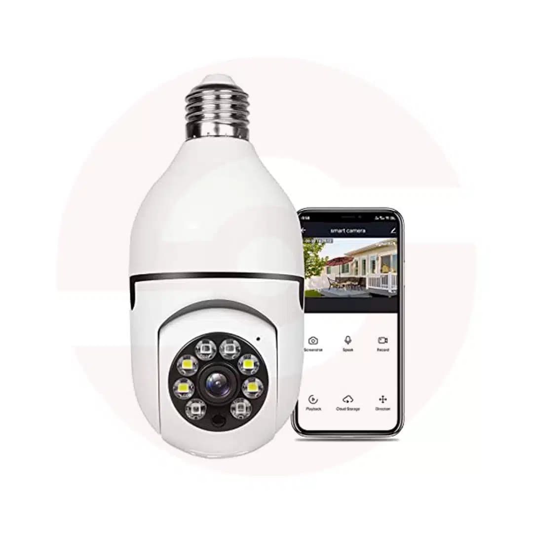 Smart PTZ Bulb Camera – Compatible with V380 Pro App