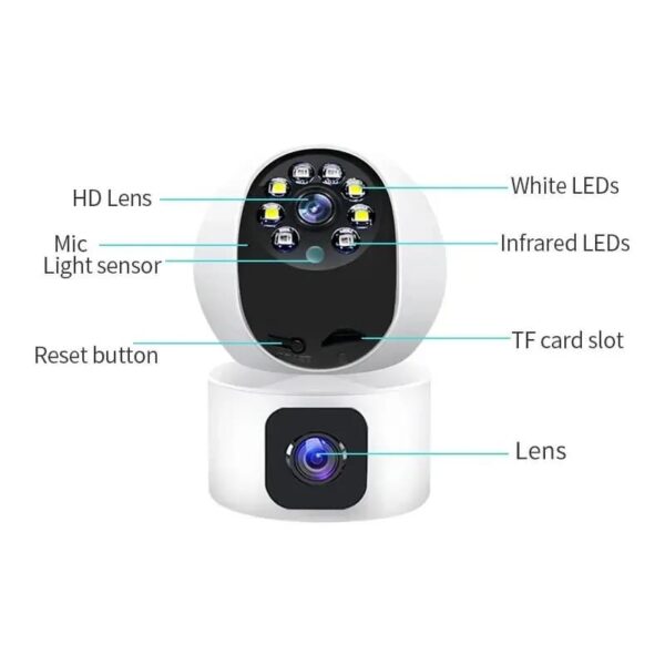 Dual Lens WiFi Security Camera – V380 Pro Compatible